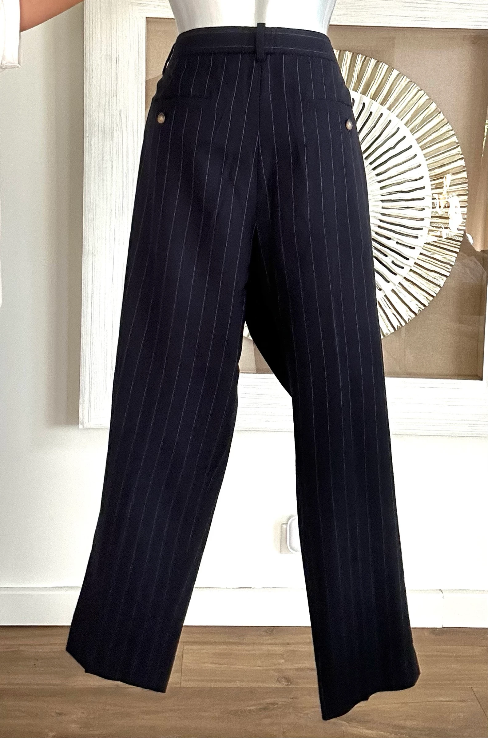 Polo Ralph Lauren Trousers 100% Wool Tennis Stripe Size L – photo 6